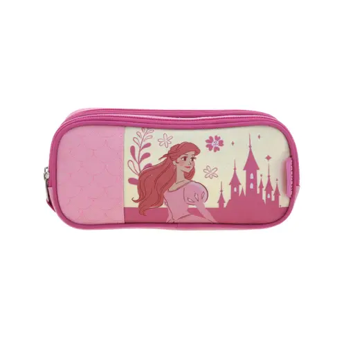 Lapicera escolar para niña Princesas by Chenson color rosa con doble compartimento