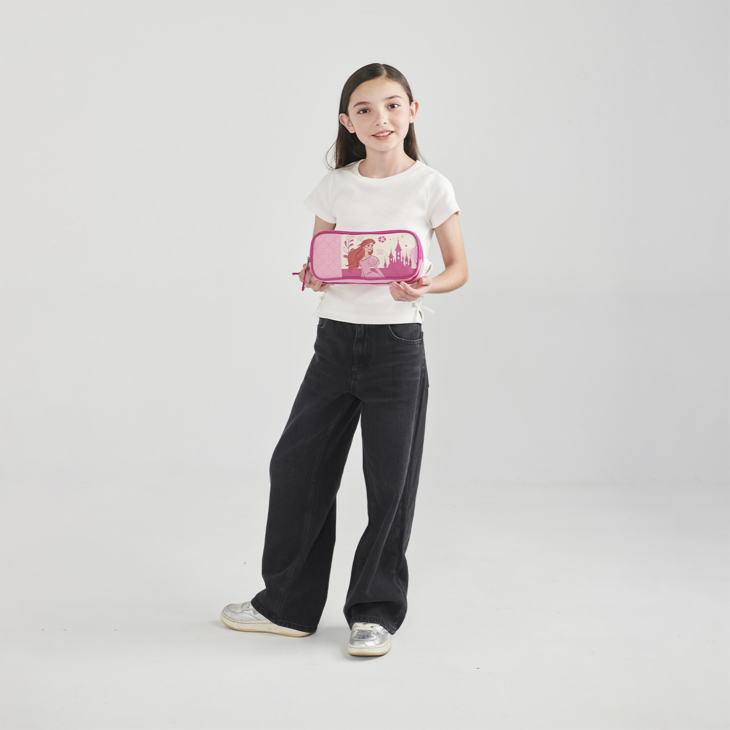 Lapicera escolar para niña Princesas by Chenson color rosa con doble compartimento - vista 2