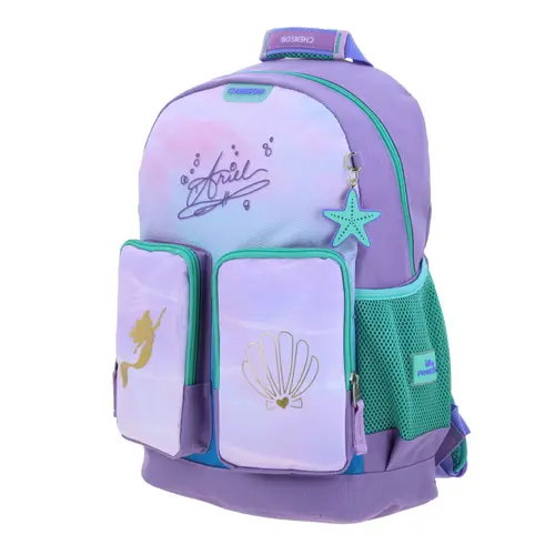 Kit Escolar Ariel La Sirenita by Chenson Mochila + Lonchera Violeta Infantil - vista 2