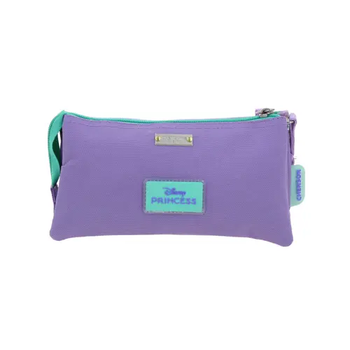 Lapicera escolar para niña Princesas by Chenson color violeta con triple compartimento - vista 2