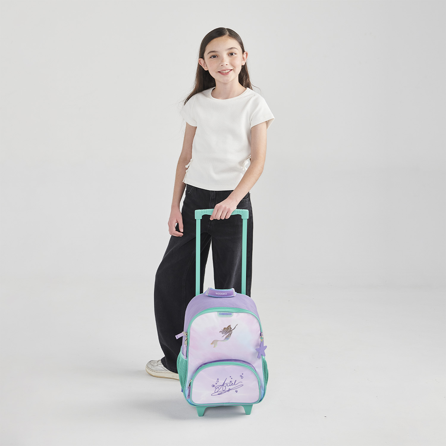 Mochila con Ruedas Princesas by Chenson Violeta para Niña - Diversión y Seguridad - vista 2