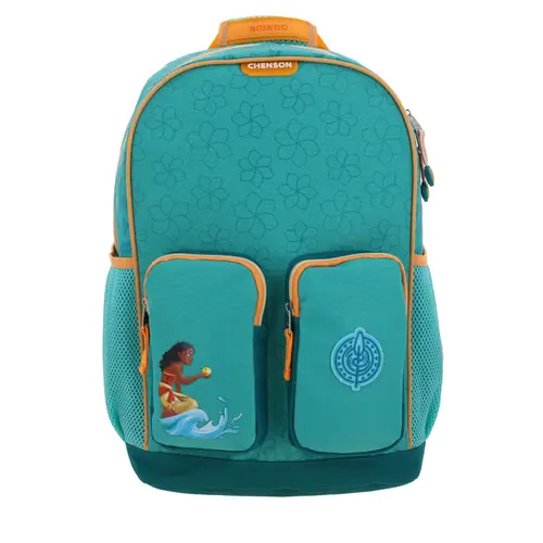 Mochila escolar para niña Princesa Moana by Chenson Turquesa con múltiples bolsillos 1