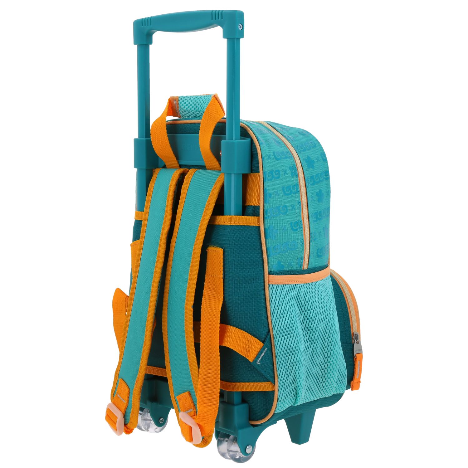 Mochila con Ruedas Princesas by Chenson Turquesa para Niña - Divertida y Segura 5