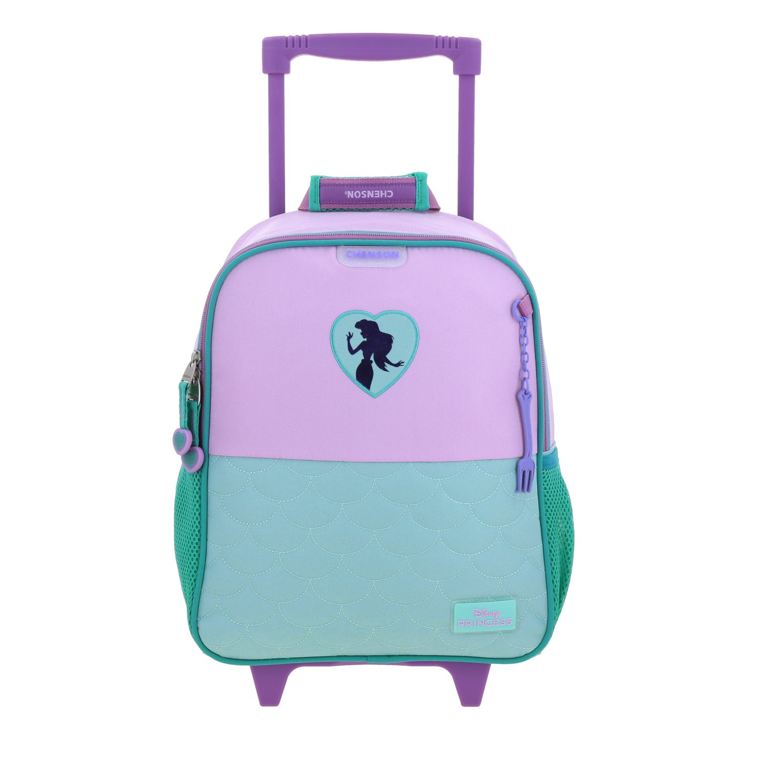Mochila con Ruedas Princesas by Chenson Turquesa para Niña - Divertida y Práctica
