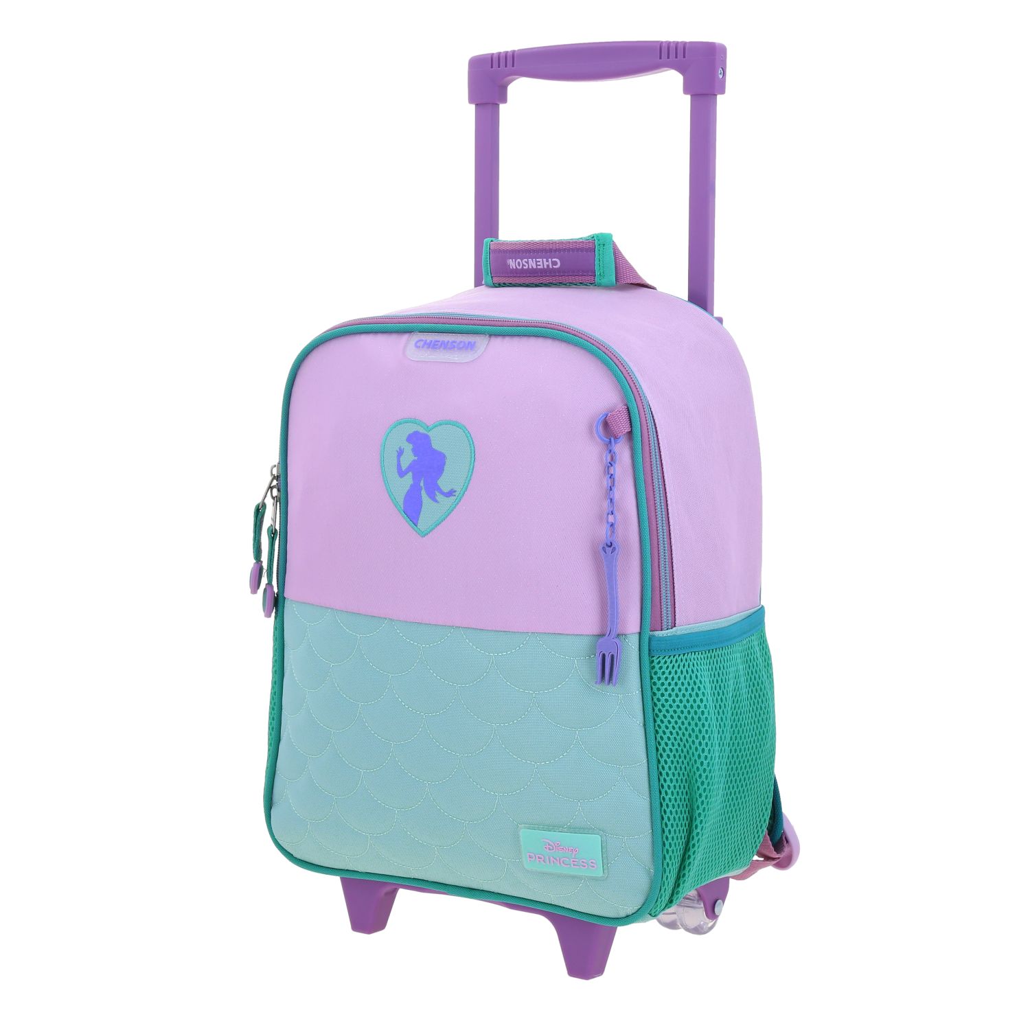 Mochila con Ruedas Princesas by Chenson Turquesa para Niña - Divertida y Práctica 2