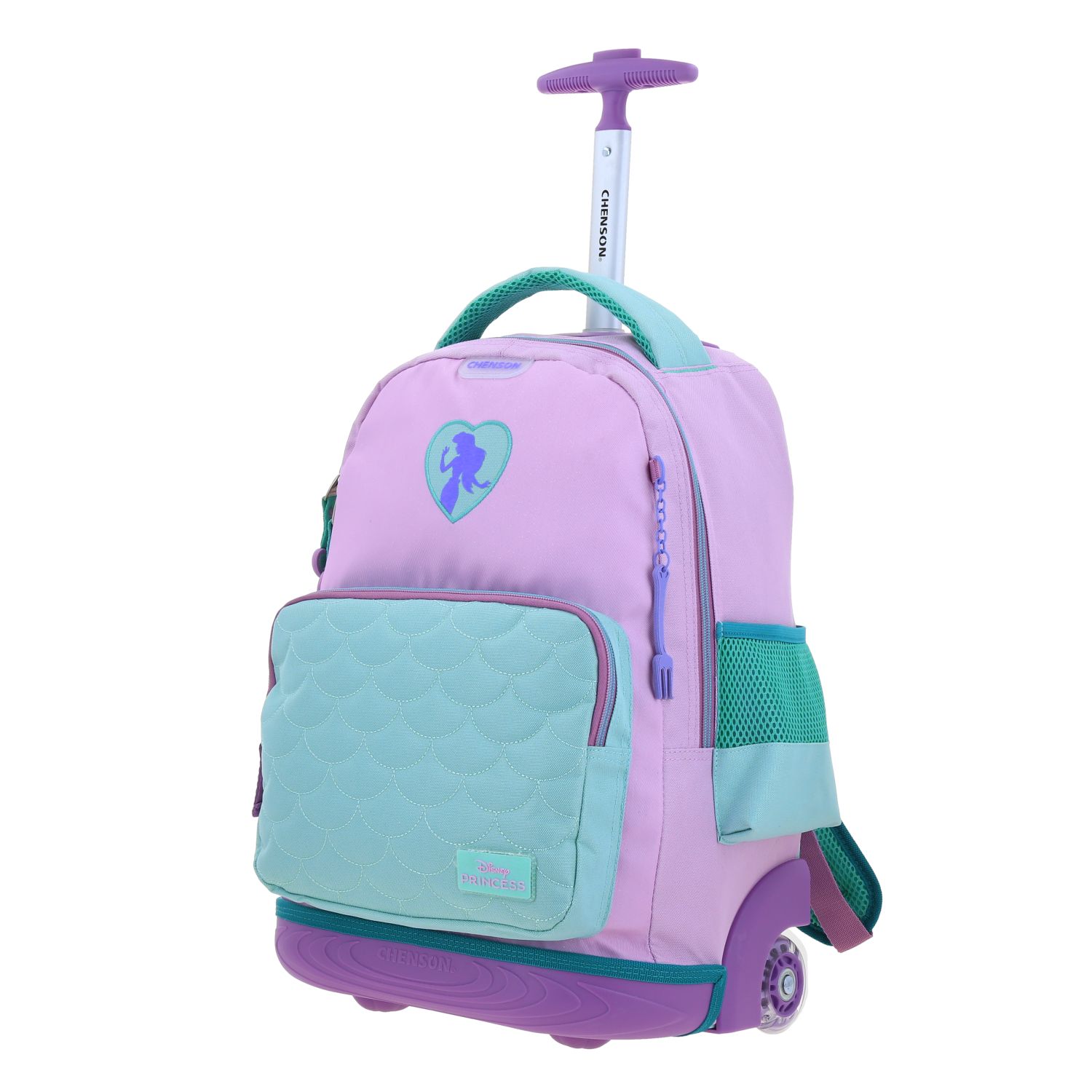 Mochila con Ruedas Princesas by Chenson Turquesa para Niña - Diversión y Seguridad 2