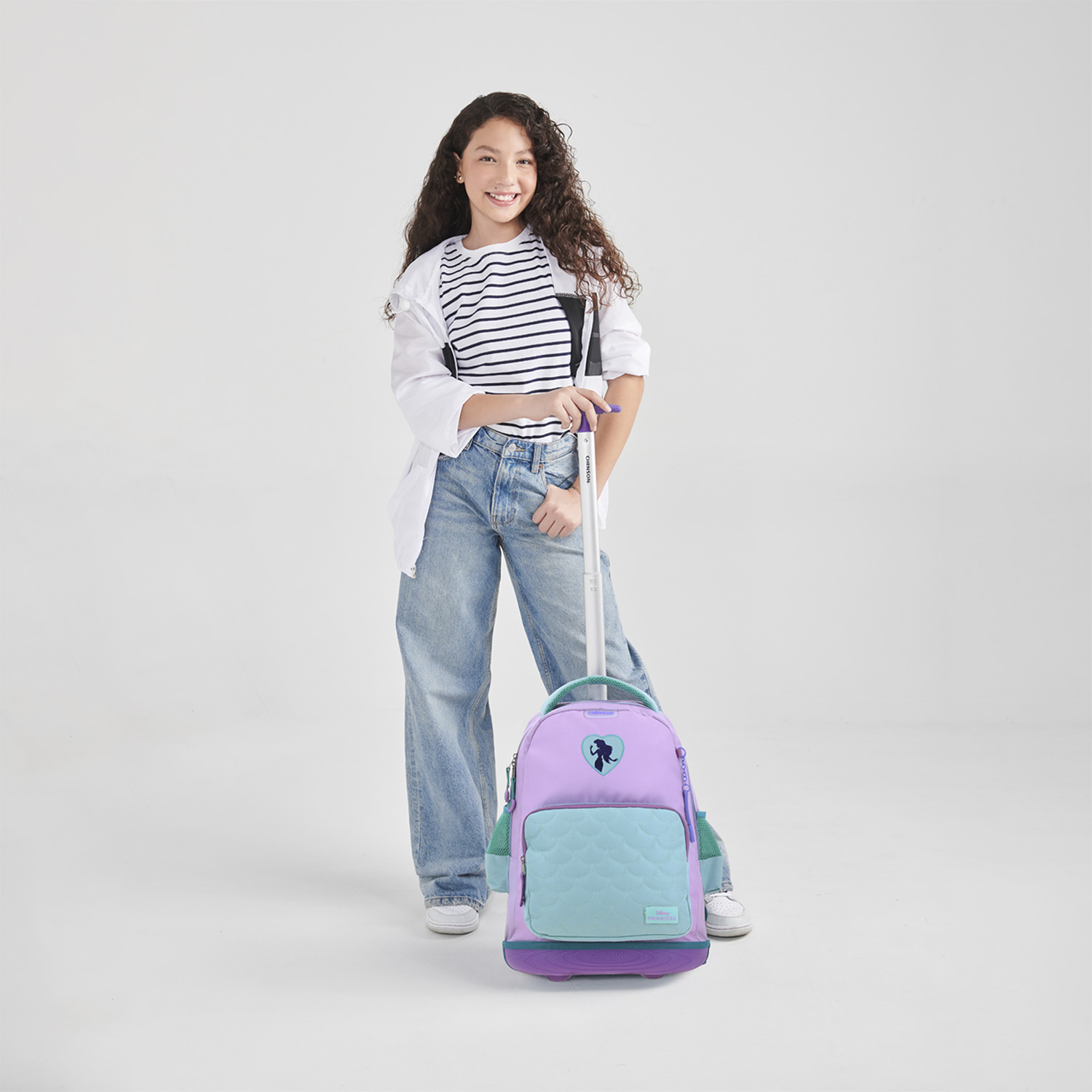 Mochila con Ruedas Princesas by Chenson Turquesa para Niña - Diversión y Seguridad - vista 2