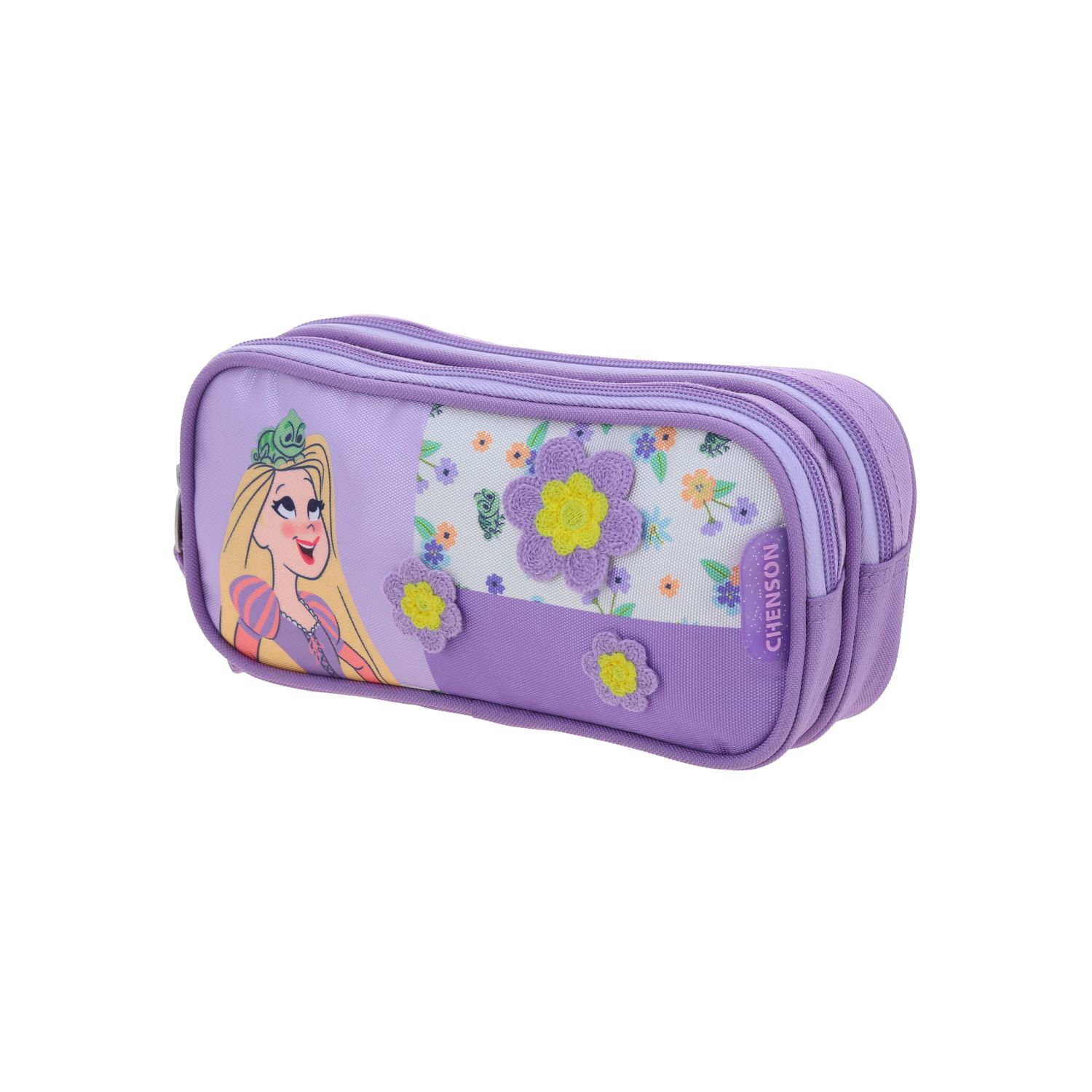 Lapicera escolar para niña Princesas by Chenson Violeta Doble Compartimento 2