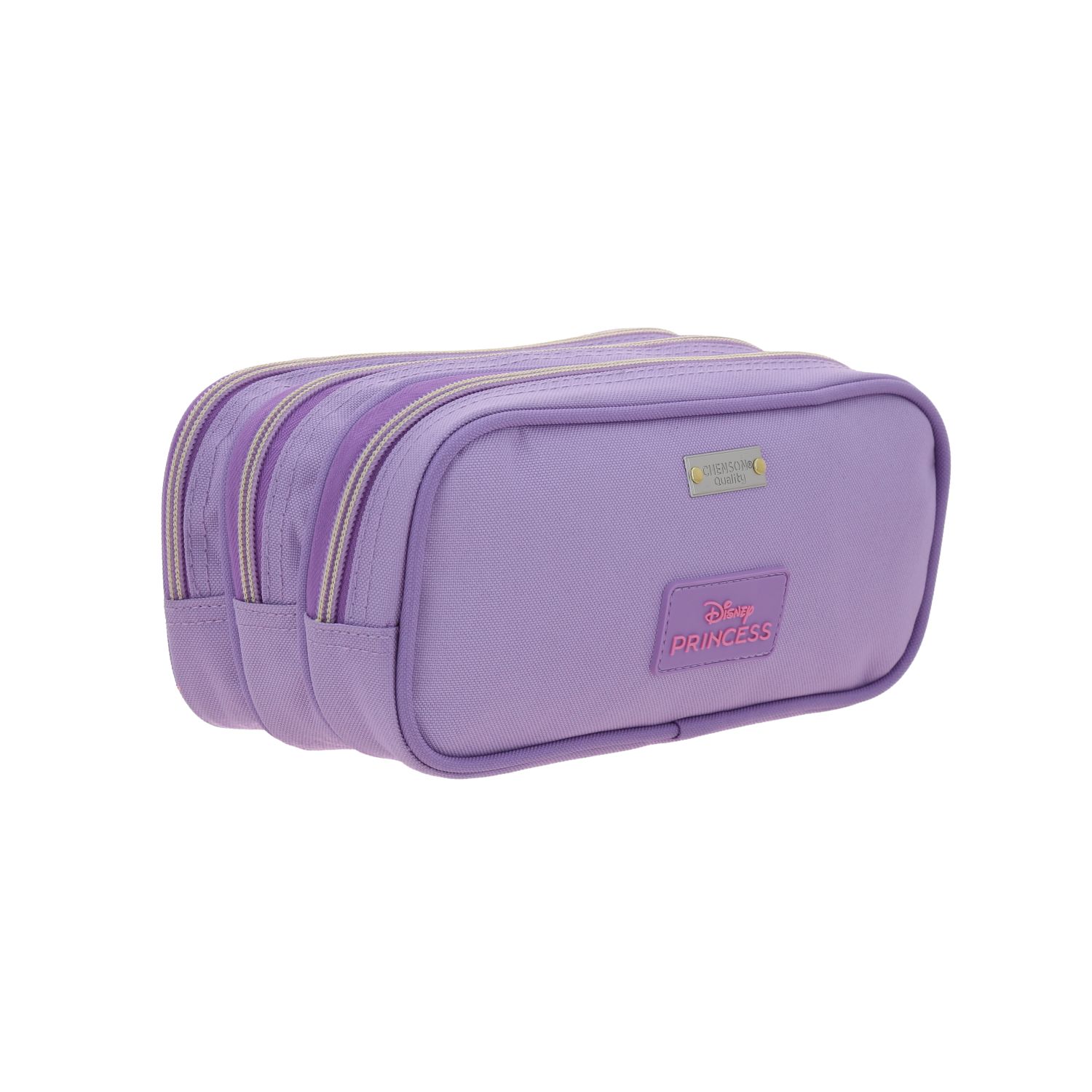 Lapicera escolar para niña Princesas by Chenson color violeta con triple compartimento 3