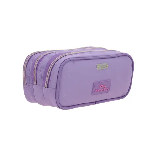 Lapicera escolar para niña Princesas Disney by Chenson color violeta con triple compartimento 3