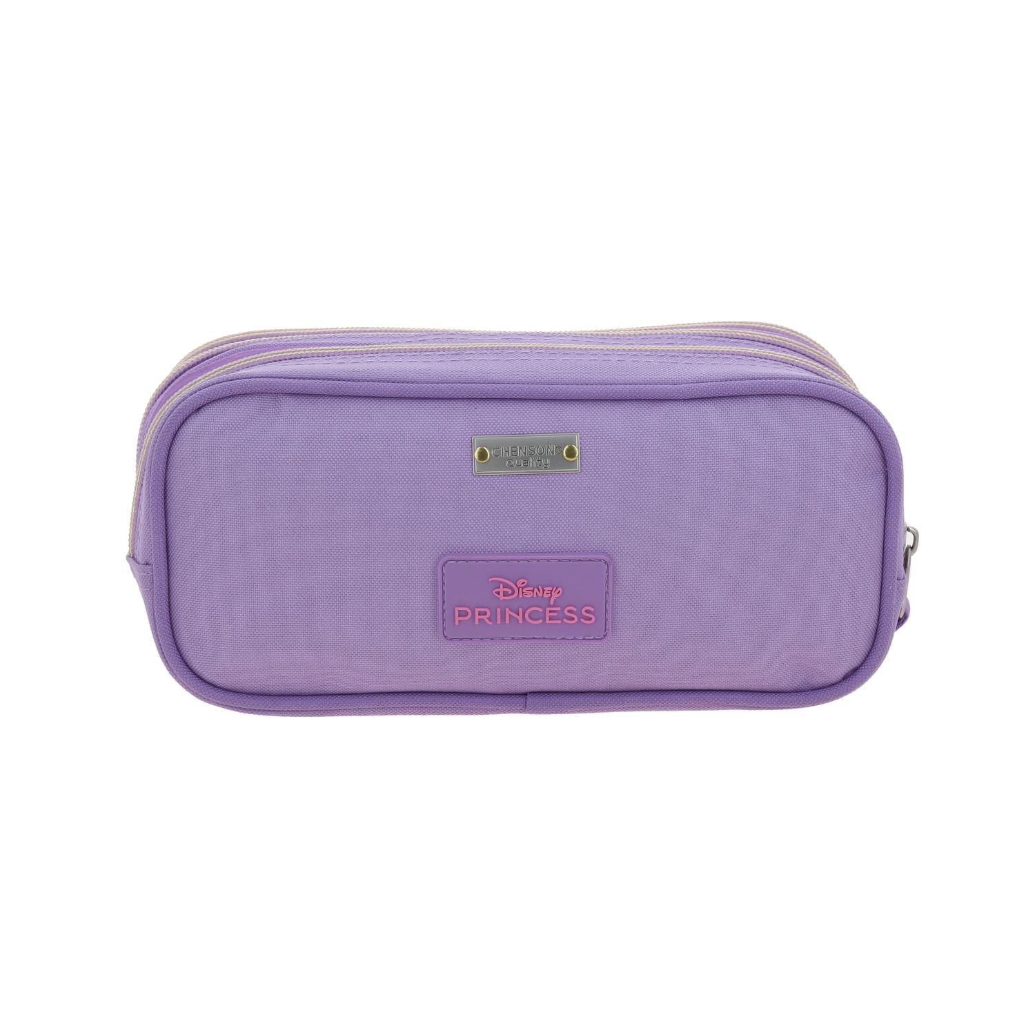 Lapicera escolar para niña Princesas by Chenson color violeta con triple compartimento 4