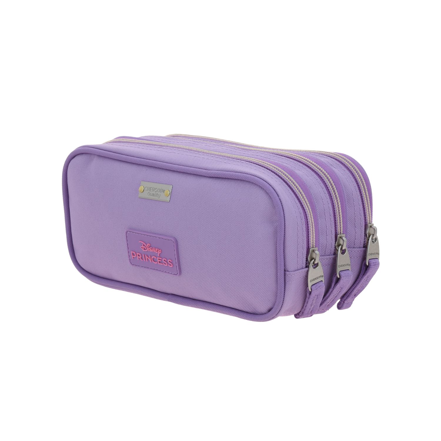 Lapicera escolar para niña Princesas by Chenson color violeta con triple compartimento 5
