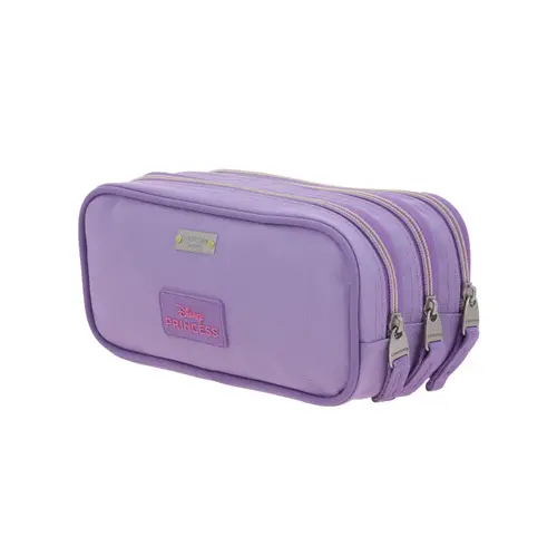 Lapicera escolar para niña Princesas Disney by Chenson color violeta con triple compartimento 5
