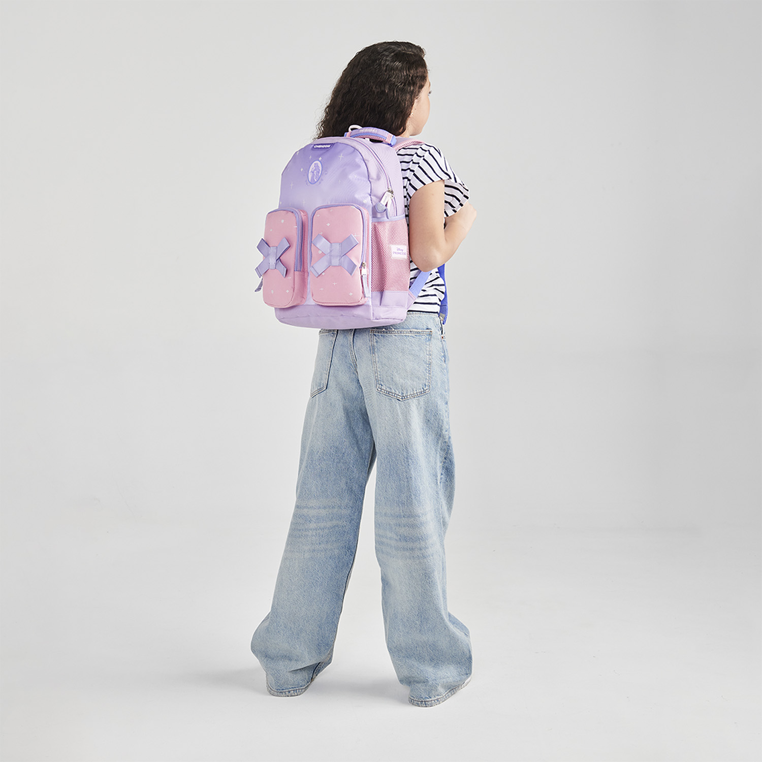 Mochila escolar para niña Princesas by Chenson Violeta con gran compartimento - vista 2