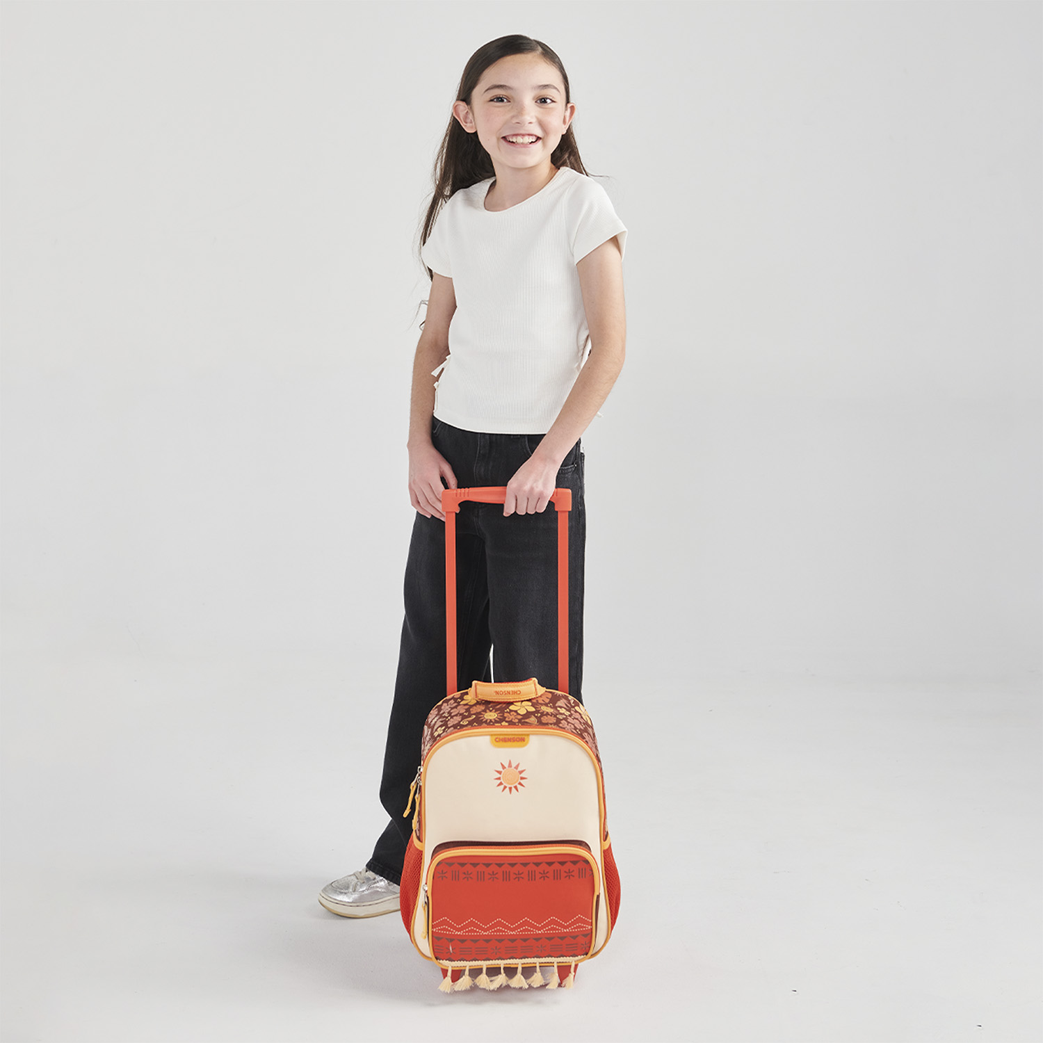 Mochila con Ruedas Princesas by Chenson Beige para Niña - Divertida y Segura - vista 2