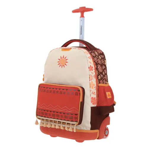 Mochila con Ruedas Princesas by Chenson Beige para Niña - Diversión y Durabilidad - vista 2