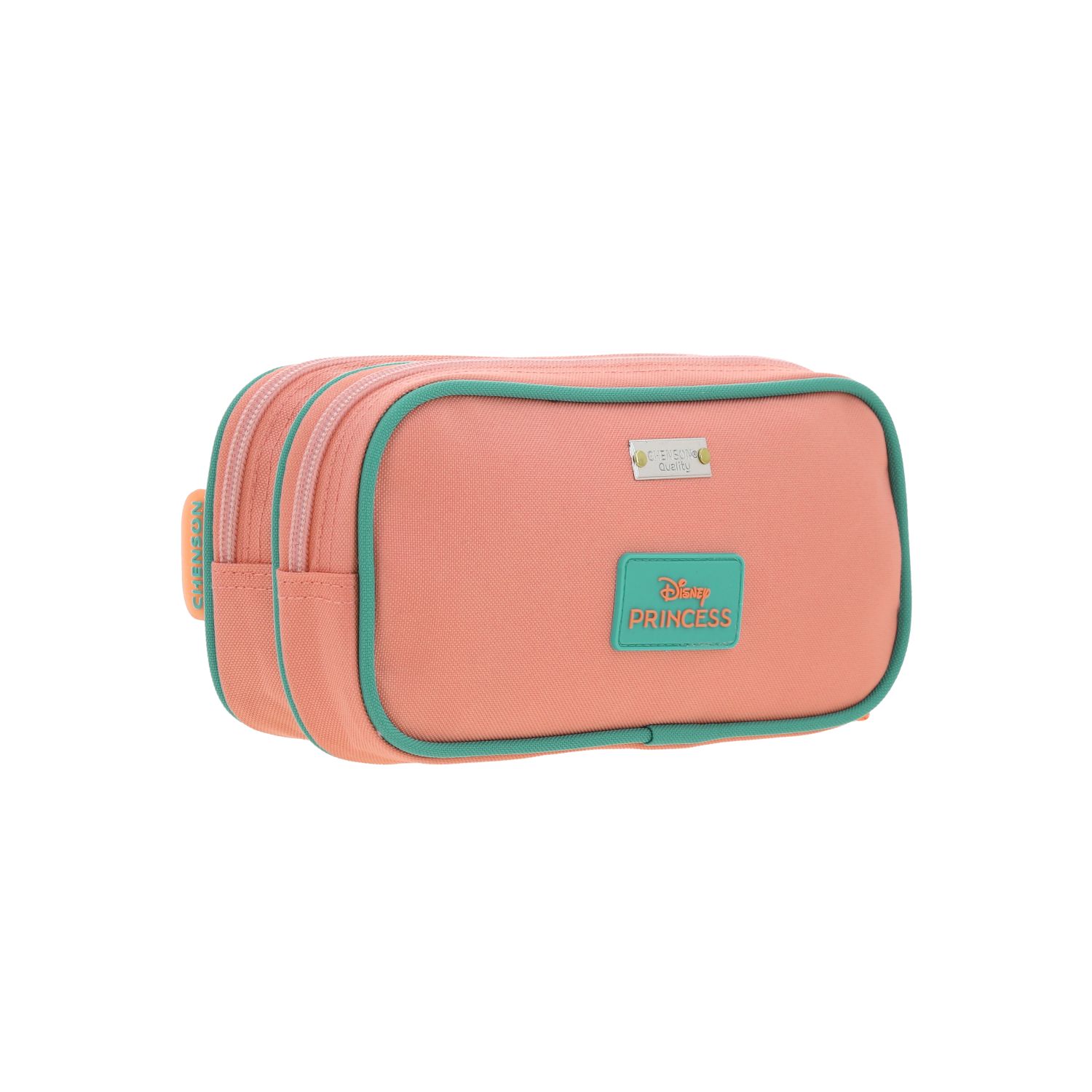 Lapicera escolar para niña Princesas by Chenson color naranja con doble compartimento 3