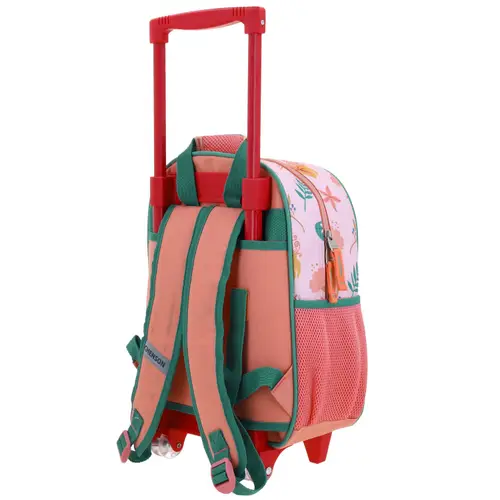 Mochila con Ruedas Princesas Disney by Chenson Naranja para Niña Diversión y Seguridad 5