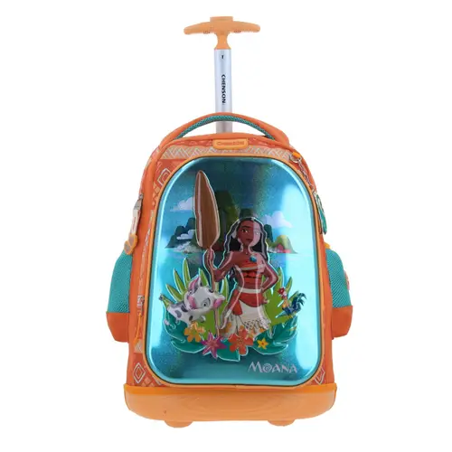 Mochila con Ruedas Princesa Moana by Chenson Naranja para Niña - Diversión y Seguridad 1