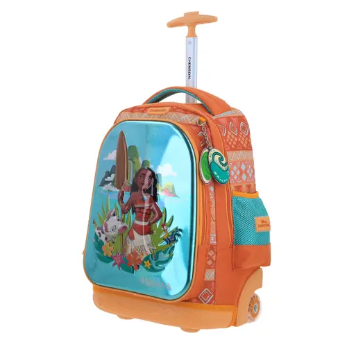 Mochila con Ruedas Princesa Moana by Chenson Naranja para Niña - Diversión y Seguridad 2