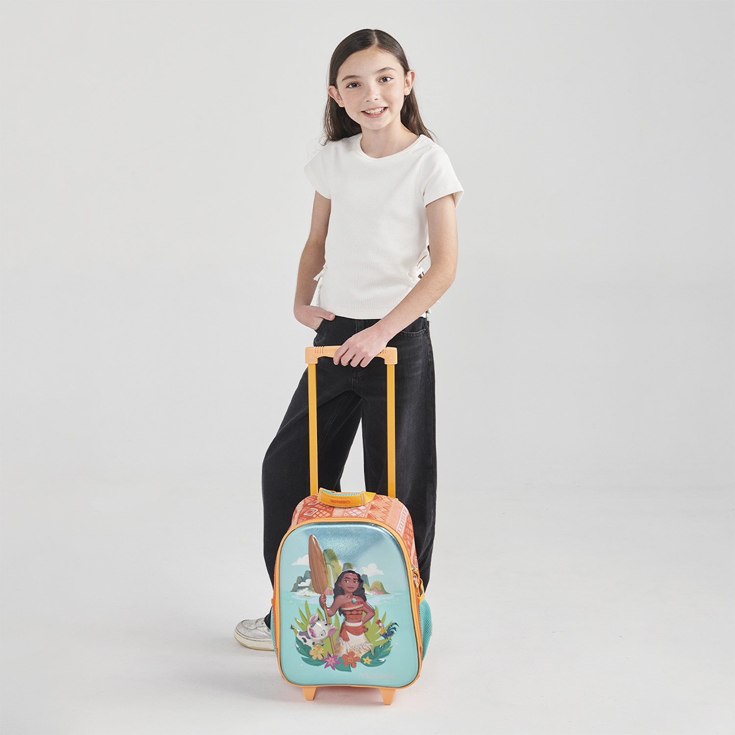 Mochila con Ruedas Princesas by Chenson Naranja para Niña - Diversión y Durabilidad - vista 2