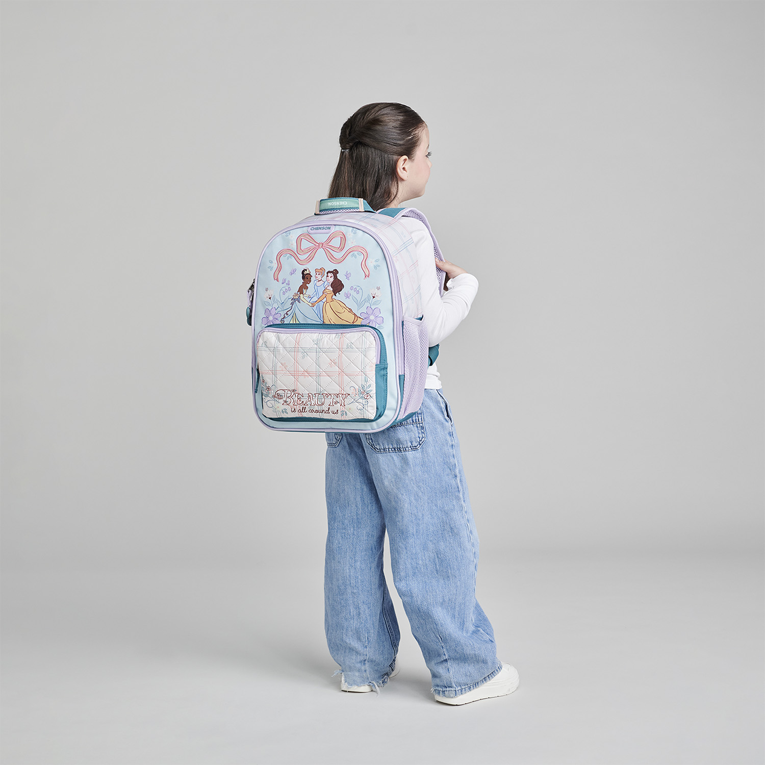 Mochila Escolar Princesas by Chenson Verde - Resistente - vista 2