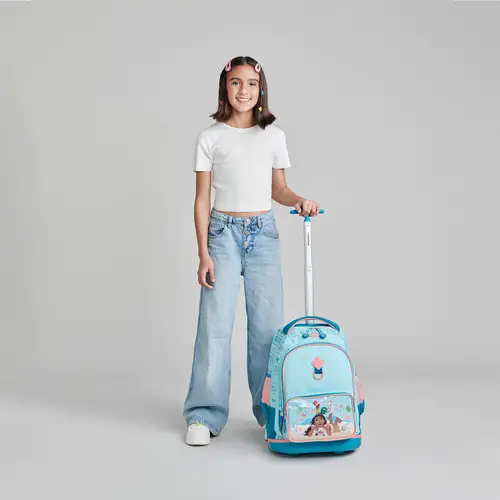 Mochila con Ruedas Princesas by Chenson Turquesa Infantil - vista 2