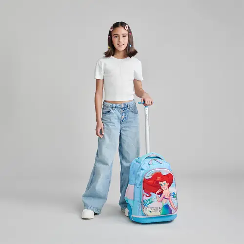 Mochila con Ruedas Princesas Azul - Escolar Infantil Chenson - vista 2