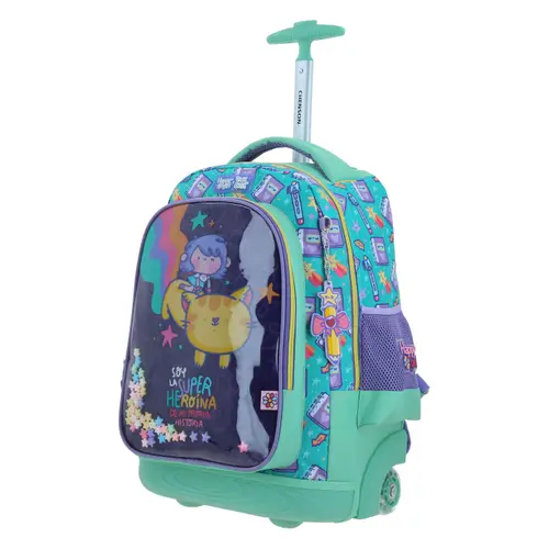 Mochila con Ruedas Turquesa Vania Bachur para Niña - Diversión y Durabilidad 2