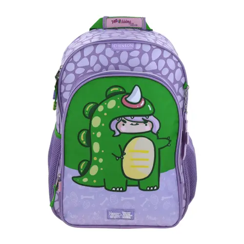 Mochila escolar para niña Vania Bachur Violeta con capucha integrada