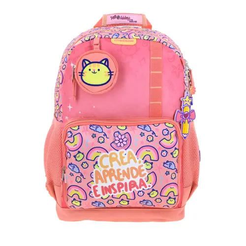 Mochila Escolar Vania Bachur Naranja - Resistente y Colorida