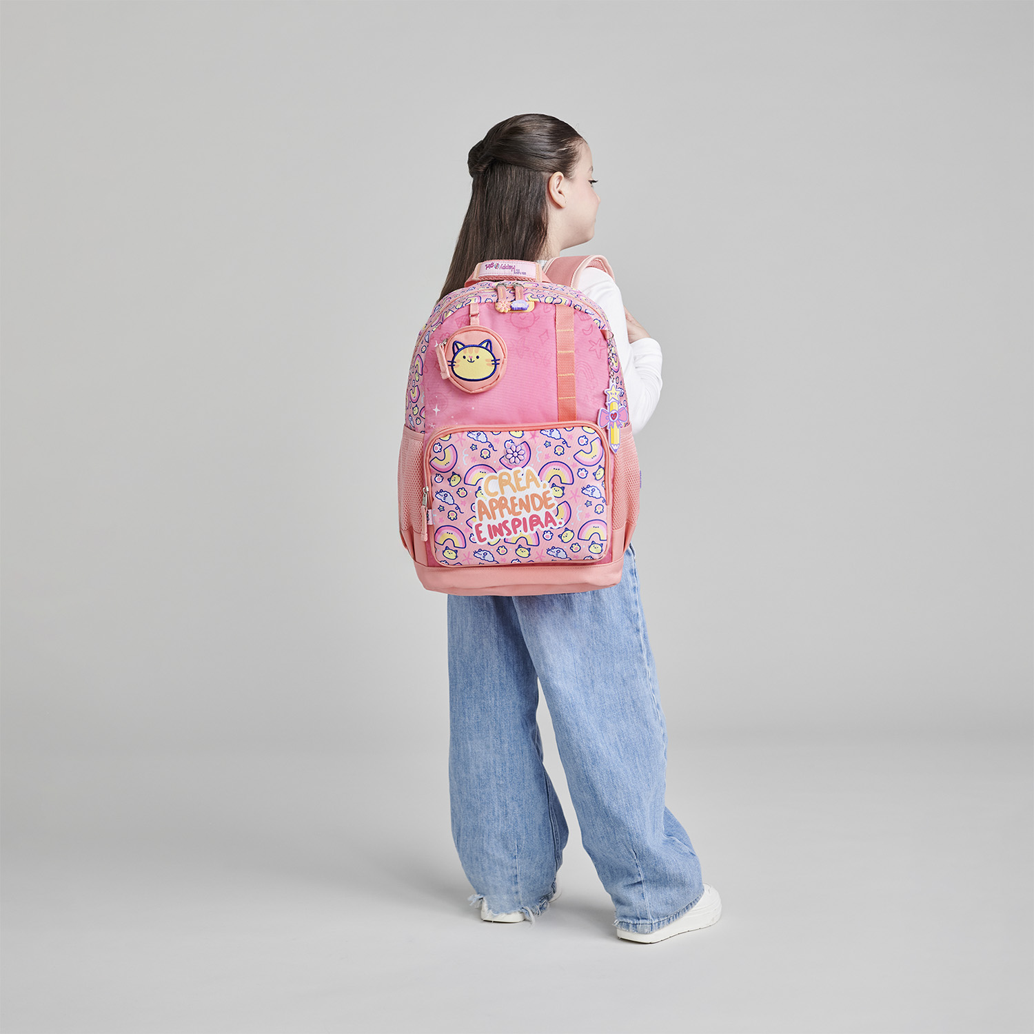 Mochila Escolar Vania Bachur Naranja - Resistente y Colorida - vista 2