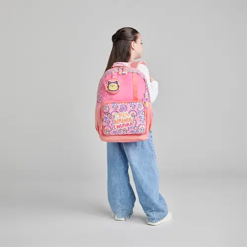 Mochila Escolar Vania Bachur Naranja - Resistente y Colorida - vista 2
