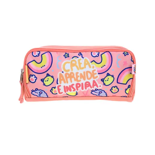Lapicera Escolar Vania Bachur Naranja - Estuche Resistente Niña
