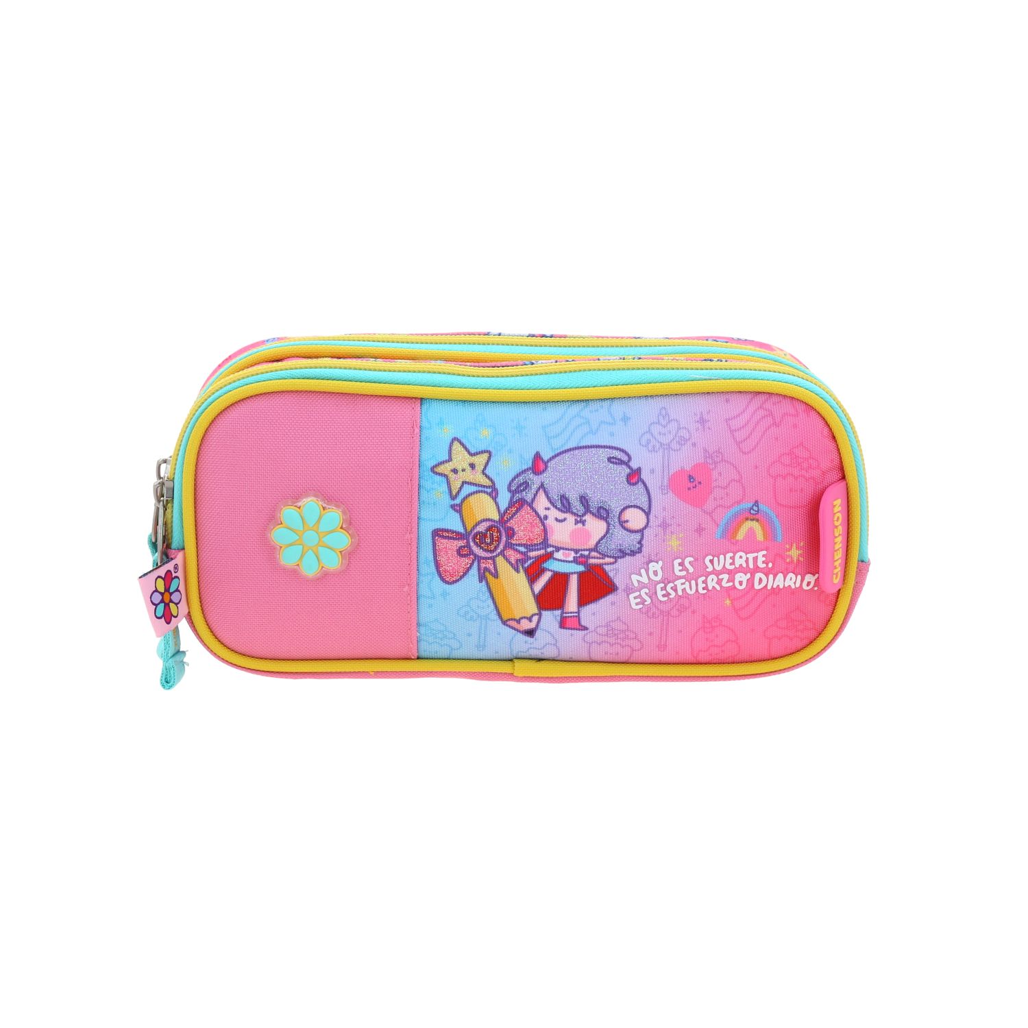 Kit Escolar Vania Bachur by Chenson (Mochila + Mochila) Rosa Infantil 4
