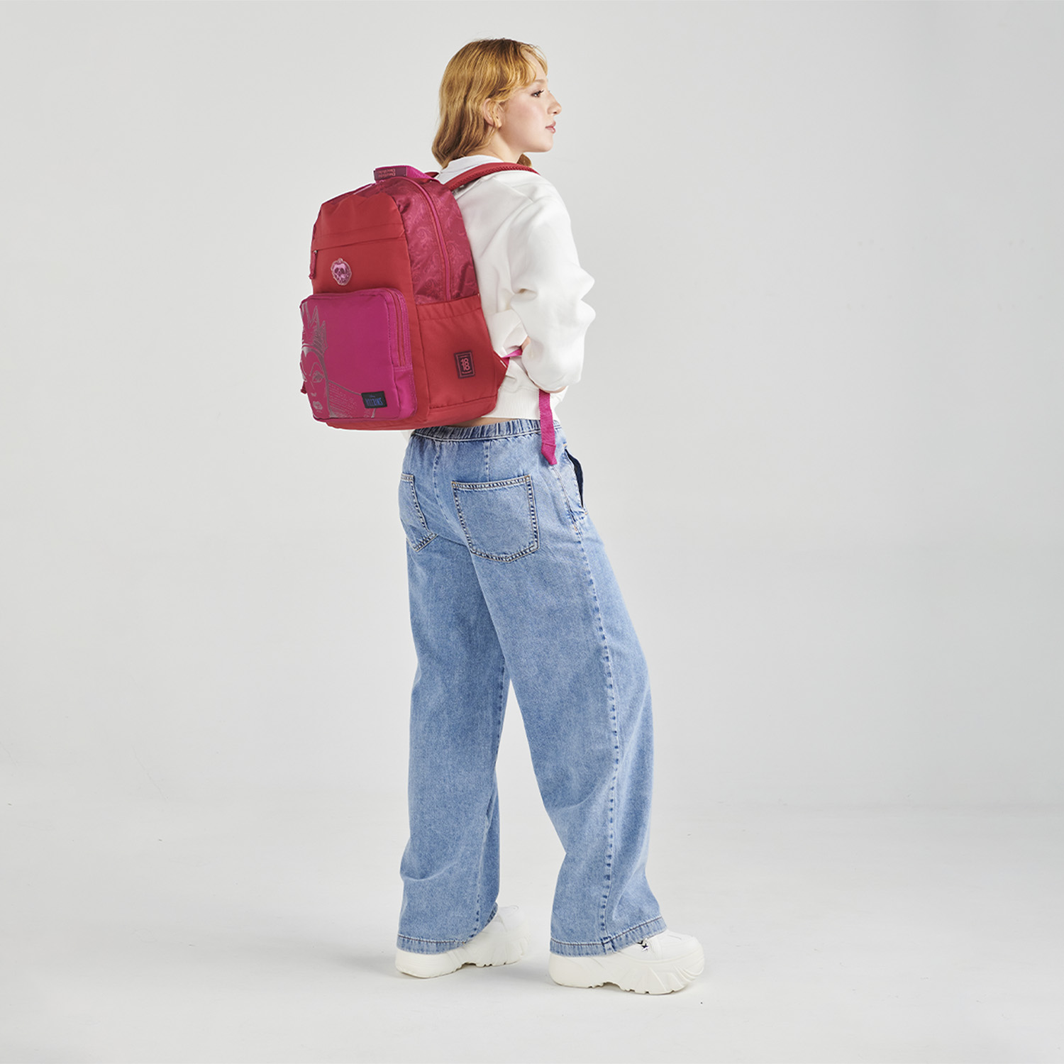 Mochila para mujer Villanas by Chenson magenta con triple bolsillo frontal - vista 2