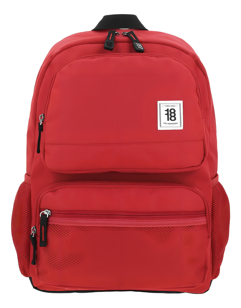Mochila Chenson 1818 Juvenil Grande 1865951 Wynn Color Rojo Diseño De La Tela Liso