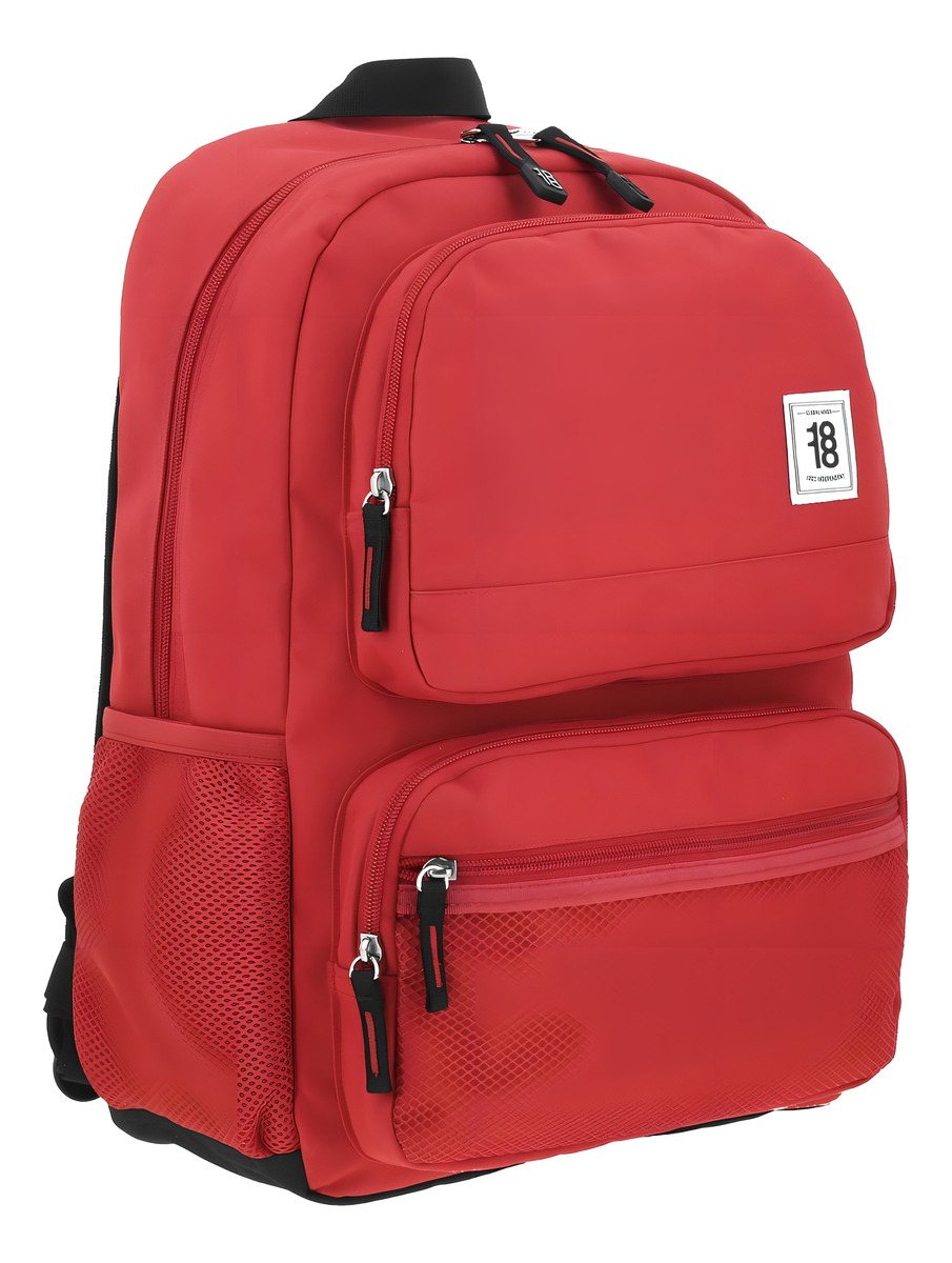 Mochila Chenson 1818 Juvenil Grande 1865951 Wynn Color Rojo Diseño De La Tela Liso 5
