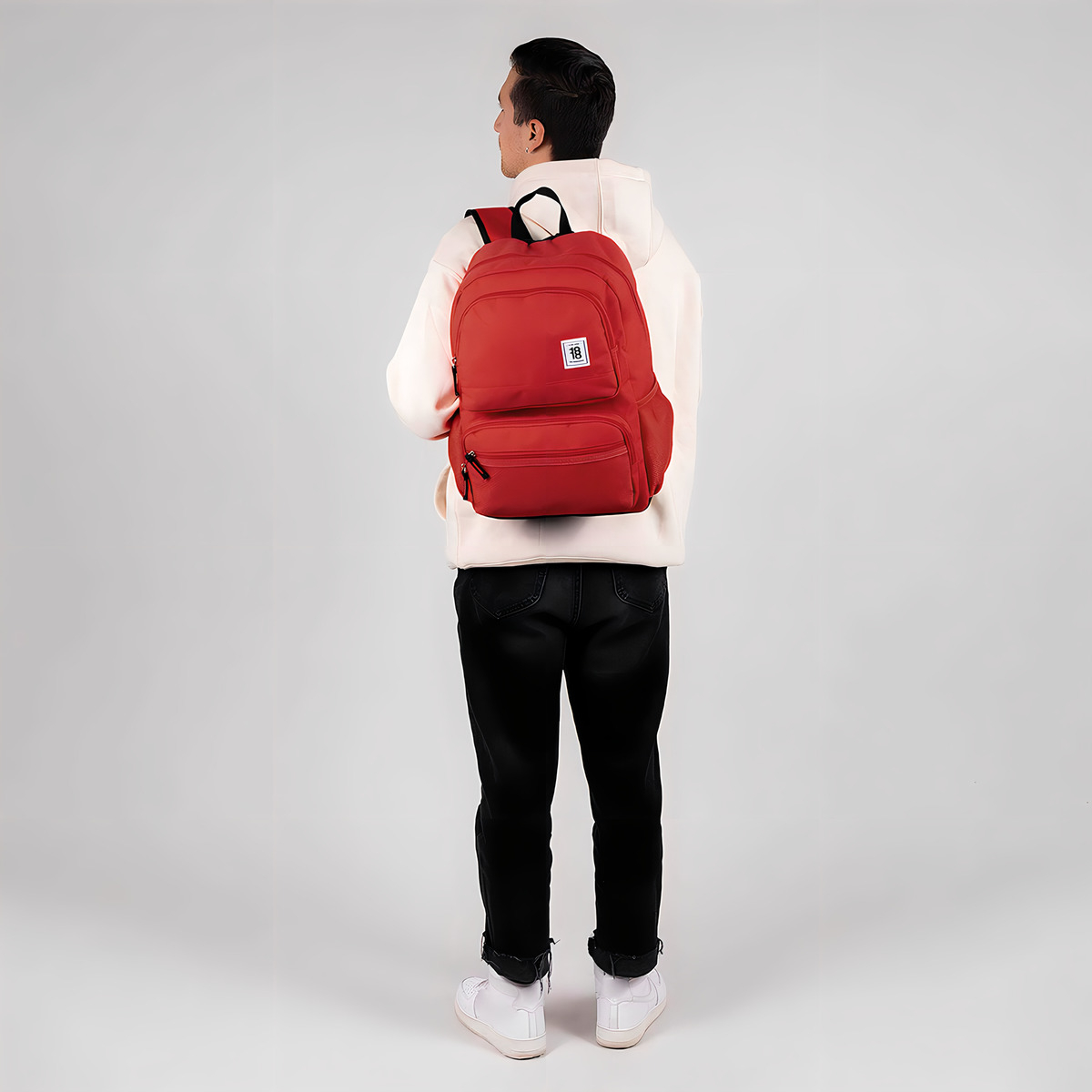 Mochila Chenson 1818 Juvenil Grande 1865951 Wynn Color Rojo Diseño De La Tela Liso - vista 2