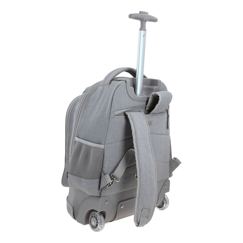Mochila  Chenson Con Ruedas Color Gris Modelo Zilp 1870145-2 3