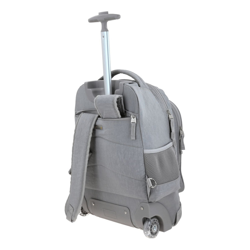 Mochila  Chenson Con Ruedas Color Gris Modelo Zilp 1870145-2 5