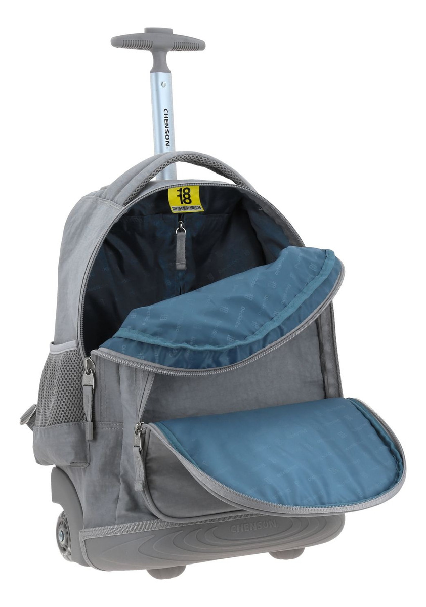 Mochila  Chenson Con Ruedas Color Gris Modelo Zilp 1870145-2 - vista 2