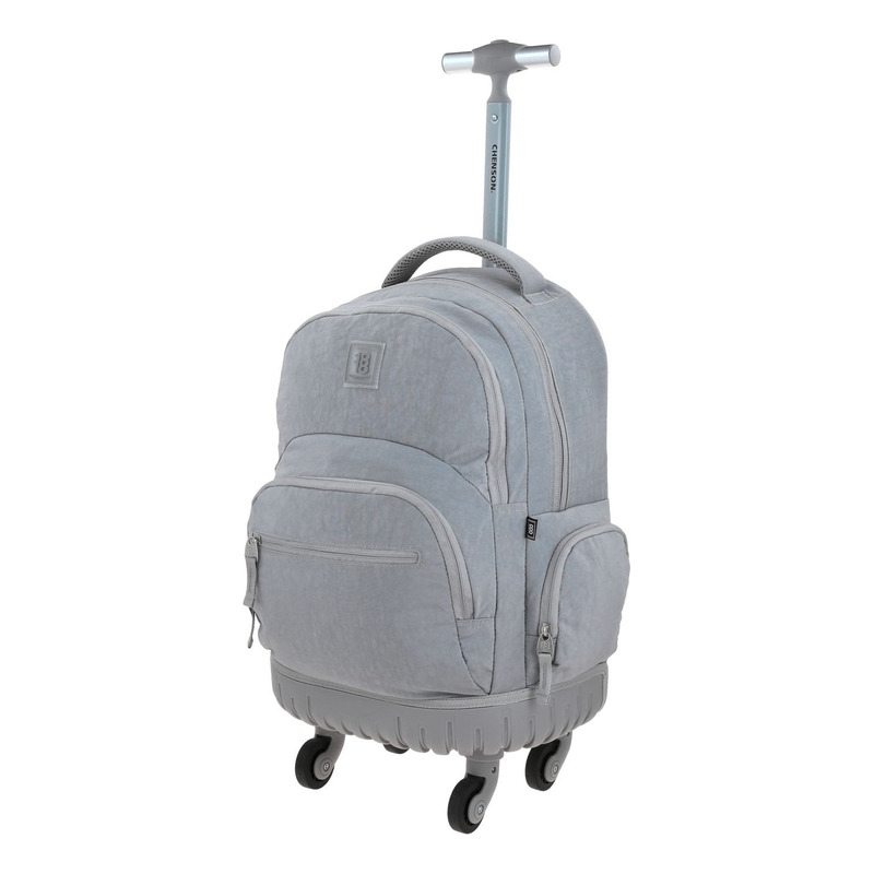Mochila  Chenson Con Ruedas Color Gris Modelo Zilp 1870146-2 2