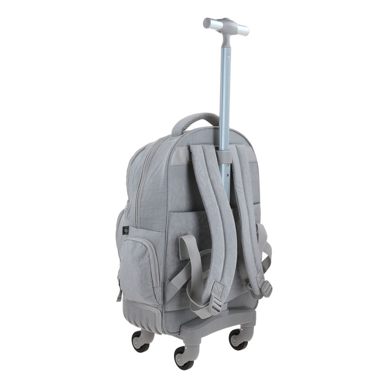 Mochila  Chenson Con Ruedas Color Gris Modelo Zilp 1870146-2 3