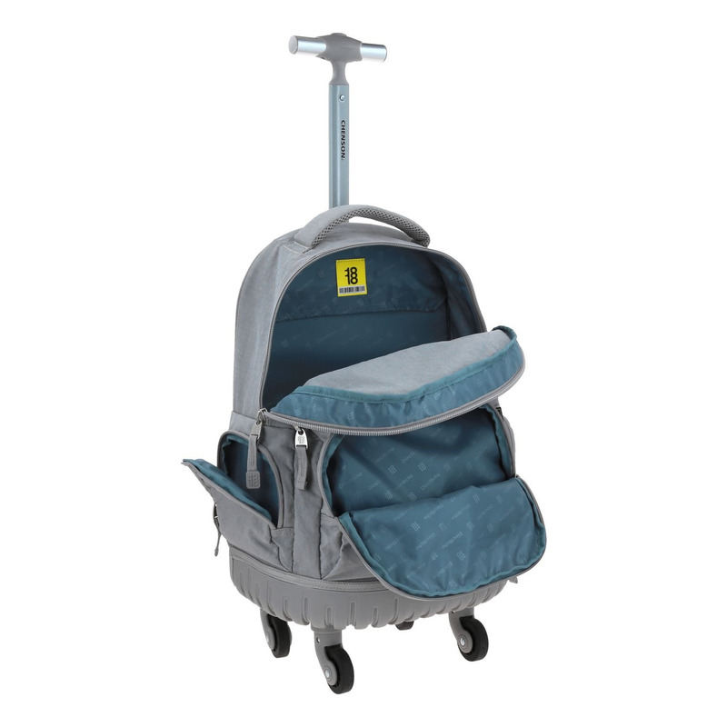 Mochila  Chenson Con Ruedas Color Gris Modelo Zilp 1870146-2 - vista 2