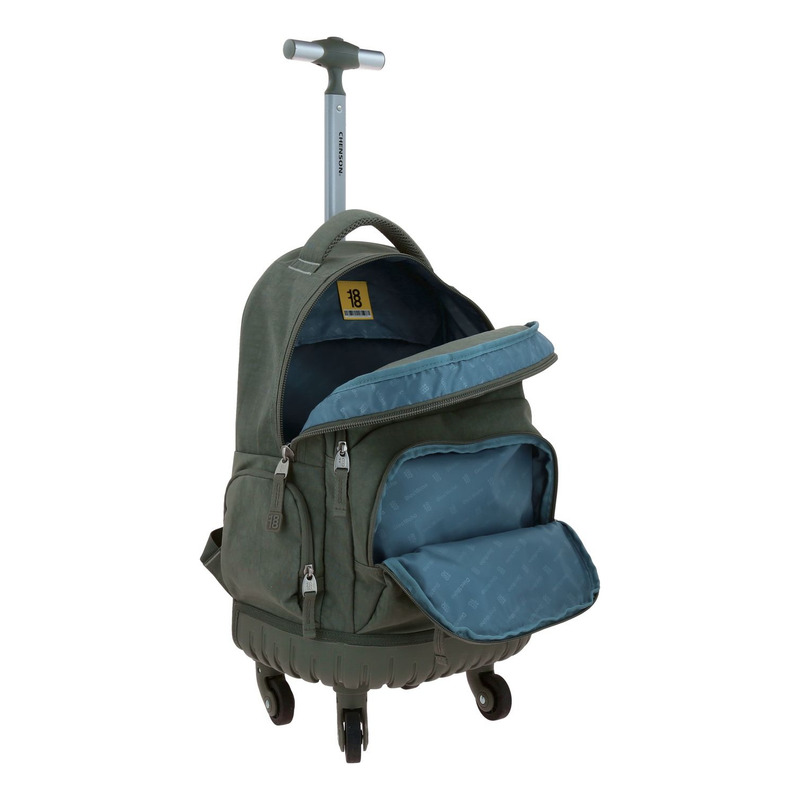 Mochila  Chenson Con Ruedas Color Gris Modelo Zilp 1870146-a - vista 2