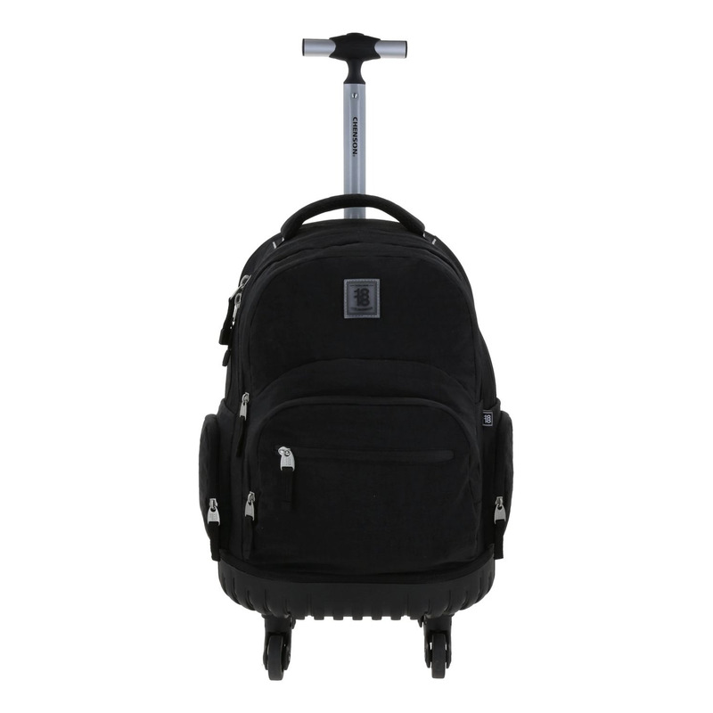 Mochila  Chenson Con Ruedas Color Negro Modelo Zilp 1870146-3