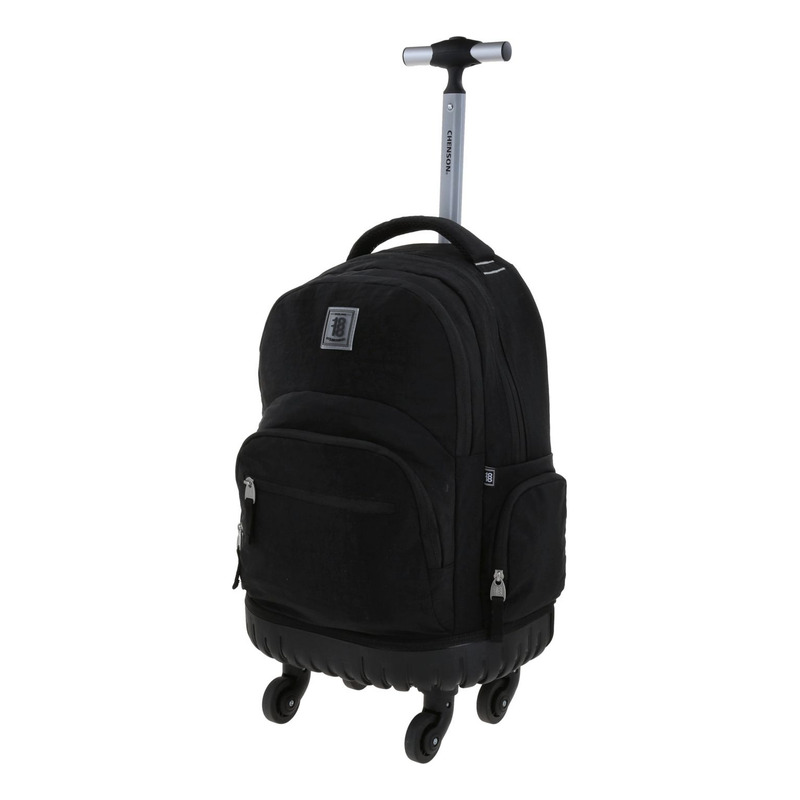 Mochila  Chenson Con Ruedas Color Negro Modelo Zilp 1870146-3 2