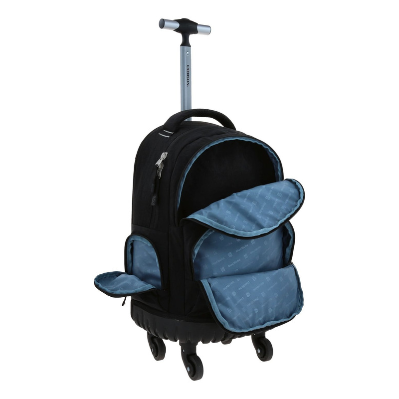 Mochila  Chenson Con Ruedas Color Negro Modelo Zilp 1870146-3 - vista 2