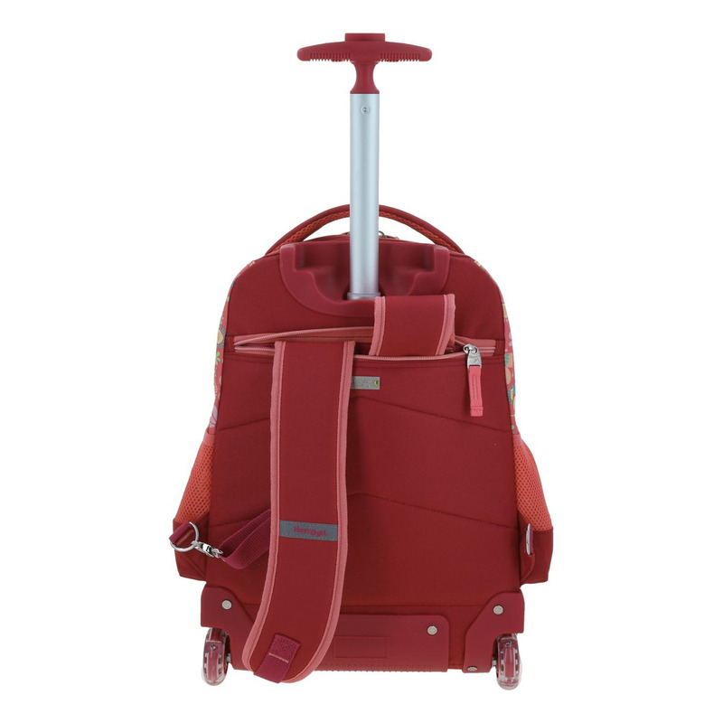 Mochila Chenson Con Ruedas Y Luces Led Para Niña Escolar Primaria Happy Girl Floris Hg66143-p Carro De Fabrica 3